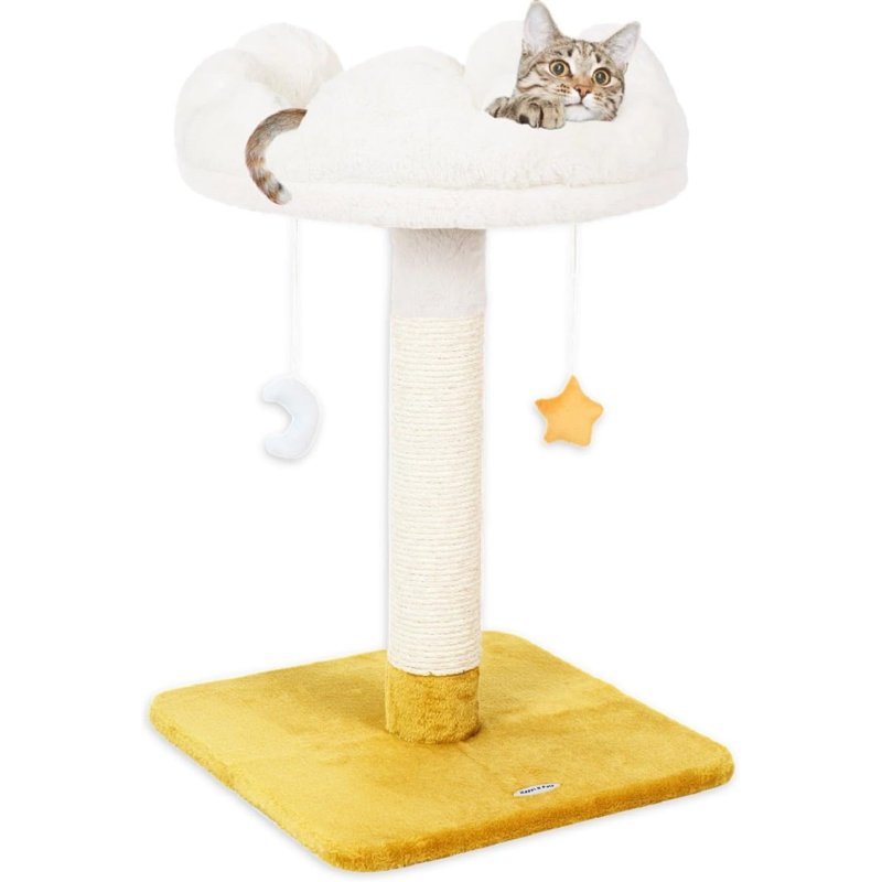 Tucker Murphy Pet Large Size Cloud Cat Scratching Post With Bed Cat Tree Tower For Indoor Cats Nature Sisal Cat Scratcher With Soft Perch For Kitten Adult Cats Cat Activity Tree